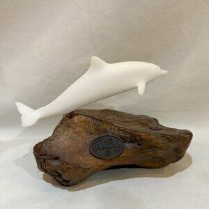 Dolphin Sculpture by John Perry on Burlwood Base Statue